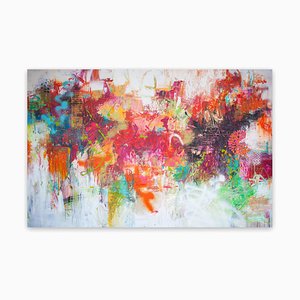 Carolina Alotus, Colorful Morning, 2021, Acrylics & Mixed Media on Canvas