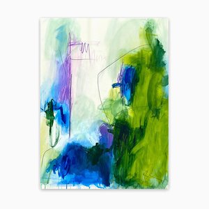 Adrienn Krahl, Vertical Garden 1, 2021, acrílico, pastel al óleo y grafito sobre lienzo