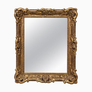 Neoclassical Spanish Empire Gold Mirror in Hand-Carved Wood, 1970