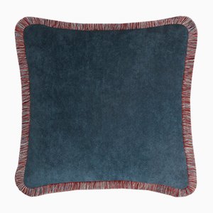 Happy Pillow Blue Laos Cushion by Lorenza Briola for Lo Decor