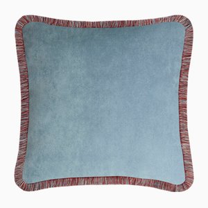 Happy Pillow Light Blue Laos Cushion by Lorenza Briola for Lo Decor