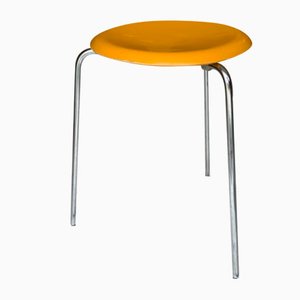 Taburete Dot vintage en amarillo de Arne Jacobsen para Fritz Hansen, años 70