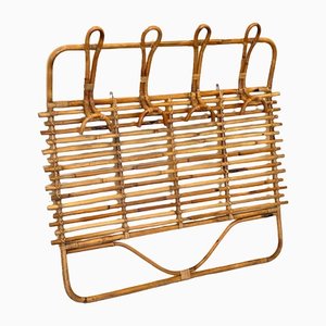 Bamboo Wicker Coat Rack, 1970s