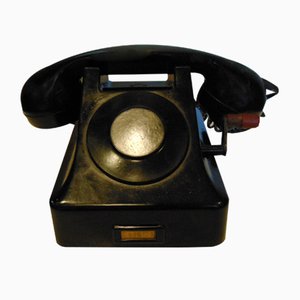 Vintage Bakelit Telefon mit Kurbel, 1960er