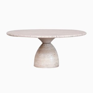 Mid-Century Coffee Table in Travertine by Peter Draenert