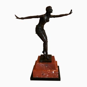 DH Chiparus, Bailarina Art Déco, años 20, Escultura de bronce