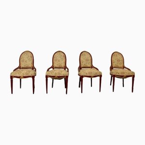 Art Deco Lacquered Tea Chairs, Set of 4
