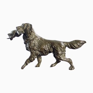 Bronzestatue des Jagdhundes, Tschechoslowakei, 1920er