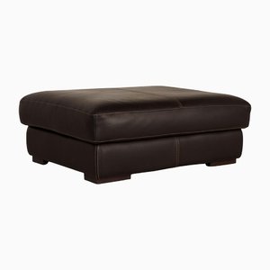 Dark Brown Leather Fjord Stool from Calia