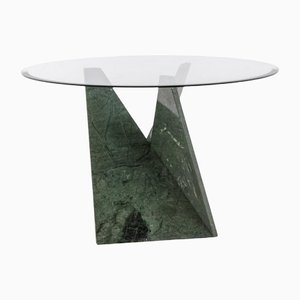 Table or Pedestal Table in Marble and Glass, 1970s