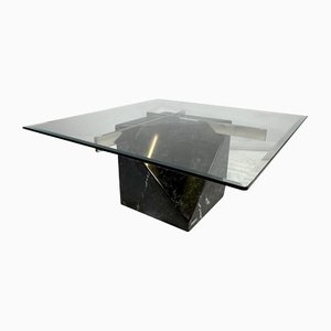 Vintage Black Marble & Glass Coffee Table from Artedi, 1970s