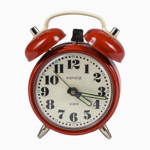 Vintage Red Double Bell Alarm Clock, Germany, 1960s
