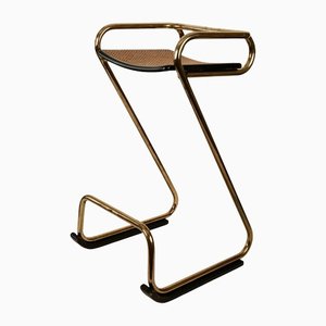 Taburete de bar italiano Mid-Century con asiento Cain