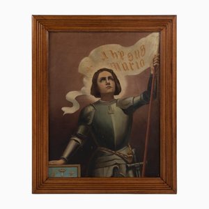 Jeanne d'Arc, Huile sur Toile, Encadrée