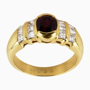 Gold Ring With Ruby & Diamonds from Moraglione
