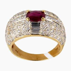Gold Ring With Ruby & Diamonds