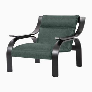 Green Fabric Woodline Armchair by Marco Zanuso for Cassina