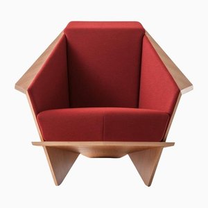 Red Taliesin Armchair by Frank Lloyd Wright for Cassina