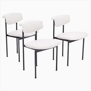 Chaises Alpha Blanches par Rudolf Wolf pour Meander, Pays-Bas, 1960s, Set de 3