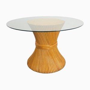 Vintage Corn Sheaf Dining Table by John McGuire, 1970