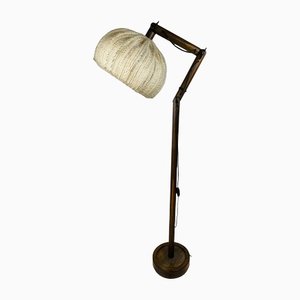 Lámpara de pie escandinava vintage de madera