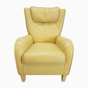 Modern Yellow Leather Lounge Chair from De Sede, Switzerland, 1980s