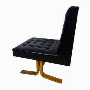 Mid-Century Black Vinyl Lounge Chair by Ludvik Volak