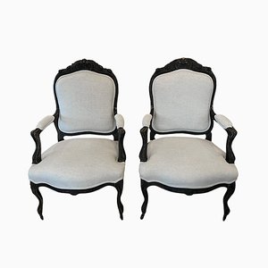 19th Century Carved Salon Chairs, Set of 2