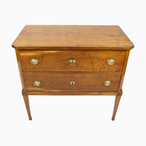 Early 19th Century Empire Cherry Pointed-Foot Chest of Two-Drawer