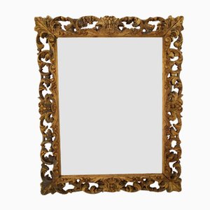 Specchio antico in legno di quercia intagliato
