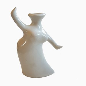 Jarrón con figura femenina de cerámica artística de Michael Lambert