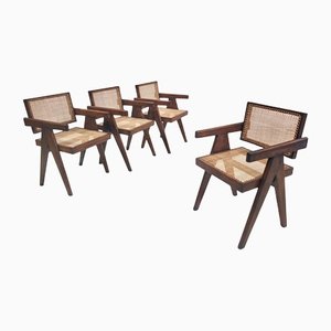 Bürostühle von Pierre Jeanneret, 4er Set