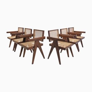 Office Chairs by Pierre Jeanneret, Set of 6