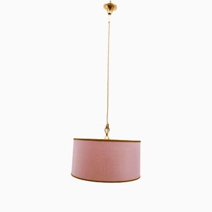 Lilac Fabric & Gold Silk Cable Pendant Lamp