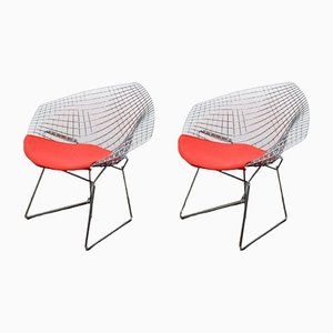 Metal Diamond Chairs by Harry Bertoia for Knoll, Set of 2
