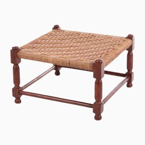 Tabouret ou Repose-Pieds Brutaliste Vintage en Corde de Jute, 1960s