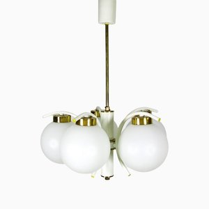 Lampadario Mid-Century a 5 braccia in ottone di Emi