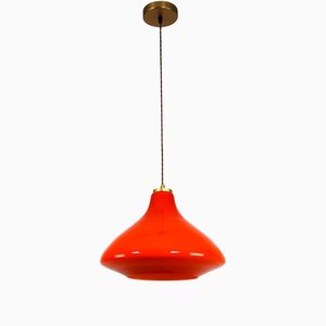 Vintage Orange Glass Pendant Lamp