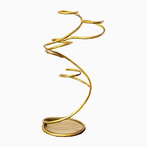 Gilded Iron Abstract Umbrella Stand, Italy, 1960s