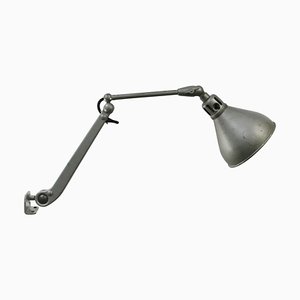 Vintage American Industrial Grey Metal Wall Lamp from Dazor USA