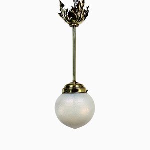 Art Nouveau Iridescent Glass Ceiling Lamp