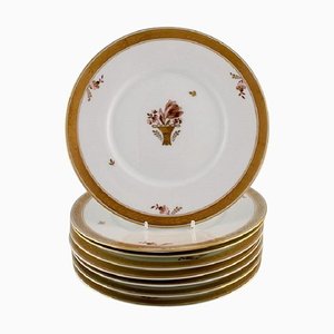 Porcelain Golden Basket Plates from Royal Copenhagen, Set of 8