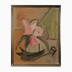 Hartmut Ritzerfeld, Floral Still Life, 20th Century, Acrylic on Canvas, Framed