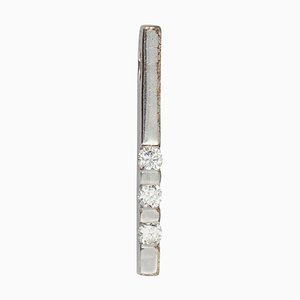 Pendentif Ligne Diamants Moderne en Or Blanc 9 Carats