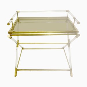 Mid-Century Italian Table in Brass and Acrylic Glass, 1970s