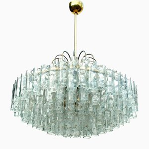 Mid-Century Large Murano Crystal Glass Chandelier