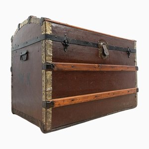 Victorian Steamer Trunk Chest with Curved Domed Top