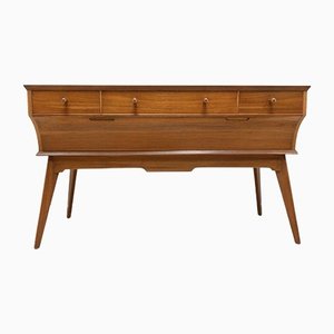 Mid-Century Walnut Drawer Console or Sideboard from Alfred Cox