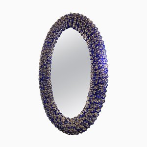 Espejo ovalado de cristal de Murano