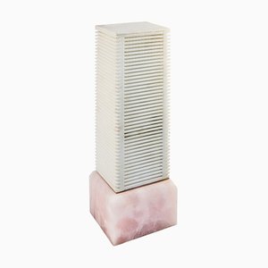 Small City Lamp in Pink and White Marble by Michele Barattini